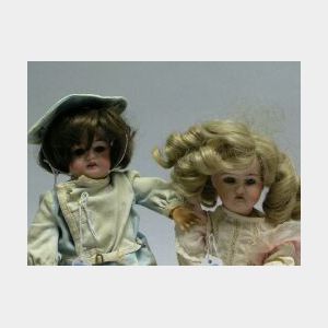 Two Small German Bisque Head Dolls