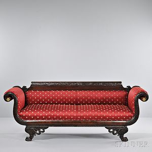 Classical Carved Mahogany Sofa