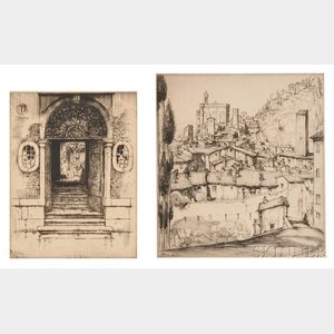Ernest David Roth (American, 1879-1964) Two Italian Vistas: Venetian Doorway