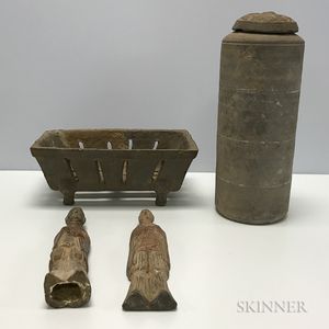 Four Han-style Tomb Pottery Items