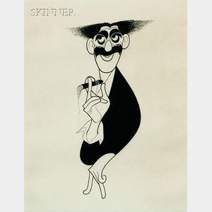 Albert Hirschfeld (American, 1903-2003) Lot of Two Comedic Portraits: Groucho Marx