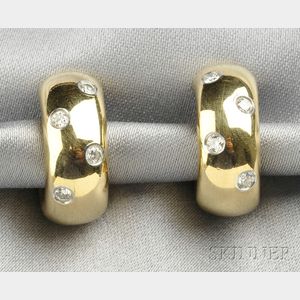 18kt Gold, Platinum, and Diamond "Etoile" Earclips, Tiffany & Co.