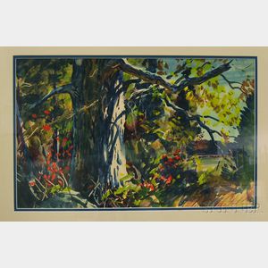 MacIvor Reddie (American, 1864-1931) The Old Oak, Autumn.