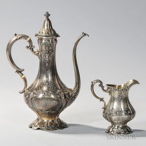 Reed & Barton Sterling Silver Coffeepot and Creamer