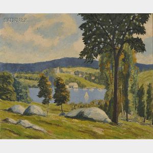 Attributed to Mildred Emerson Williams (American, 1892-1967) Summer Lakeside Landscape