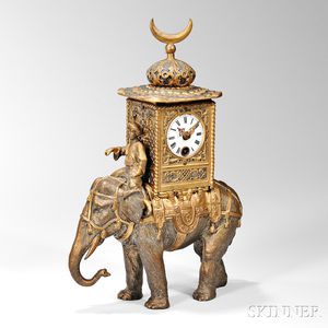 Austrian Gilt-bronze Elephant Clock