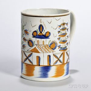 Large Polychrome-decorated Pearlware Mug