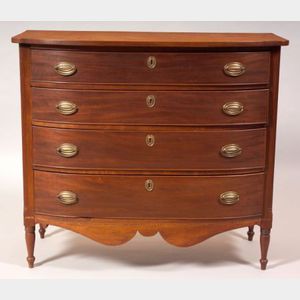 Federal Cherry Carved Bowfront Bureau