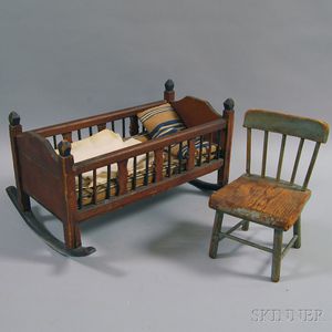 Doll's Chair and Cradle