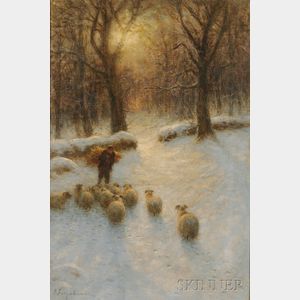 Joseph Farquharson (Scottish, 1846-1935) Sheep in Winter, Scotland
