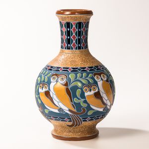 Boch Freres-style Art Nouveau Ceramic Vase