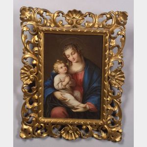 German Porcelain Plaque of the Madonna and Child