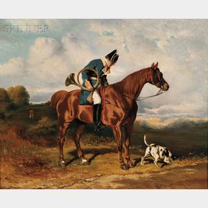 French School, Early 19th Century The Horseman and His Dog