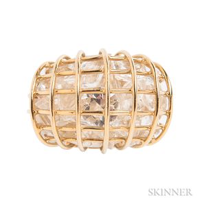 18kt Gold and Rock Crystal "Caged Ring" Verdura