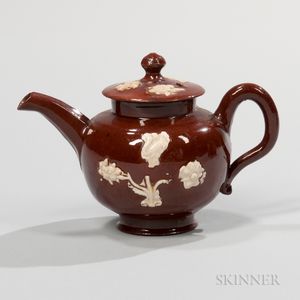 Staffordshire Glazed Miniature Redware Teapot and Cover