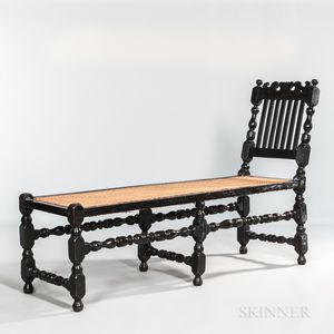 Small Black-painted and Paint-decorated Daybed