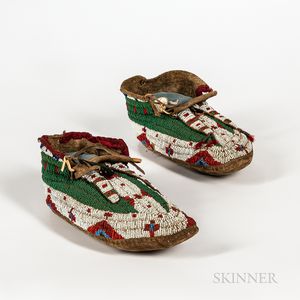 Pair of Plains Beaded Moccasins