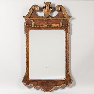 George III-style Parcel-gilt Burlwood-veneer Mirror