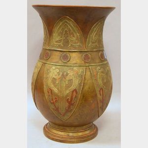 Large Chinese Terra-cotta Baluster-form Vase.