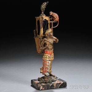 Austrian Figural Cold-painted Bronze Boudoir Lamp