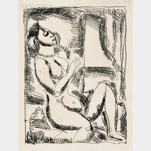 French/German School, 20th Century Expressionist Nude.