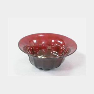 Libbey Ruby Red Glass Fluted Bowl.