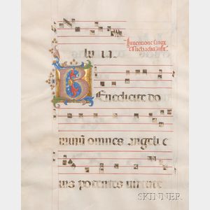 (Illuminated Manuscripts),Framed Illuminated Antiphony Leaf and Fragment