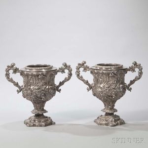Pair of Victorian Silver-plate Wine Coolers