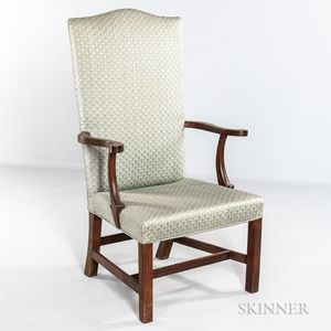 Mahogany Upholstered Lolling Chair