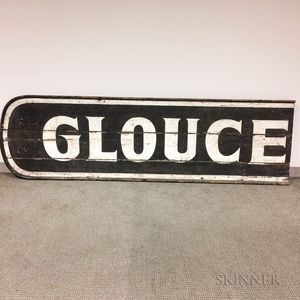 Large "Gloucester Times" Painted Pine Sign