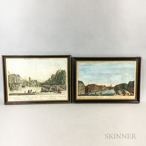 Five Framed 18th Century Cityscape Engravings