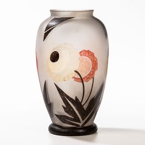 Art Deco Enameled Glass Vase