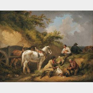 George Morland (British, 1763-1804) The Labourers' Luncheon