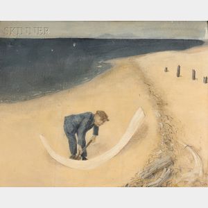 John Masteller (American, b. 1913) Man on Beach