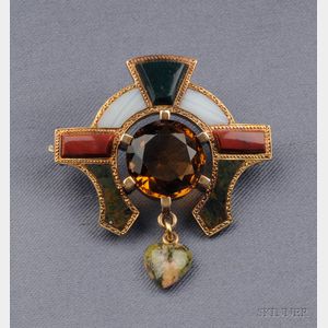 Antique Scottish Agate Pendant/Brooch