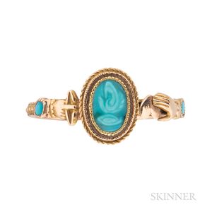 14kt Gold and Turquoise Fede Ring