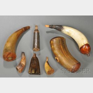 Six Powder Horns and Measures of Various Pattern