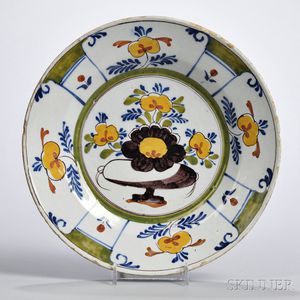 Polychrome-decorated Delft Plate