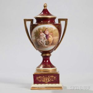Vienna Porcelain Covered Vase and Stand