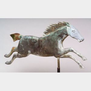 Molded Copper and Cast Zinc Running Horse Weather Vane