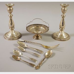 Group of Silver Table, Flatware, and Serving Items