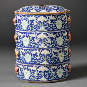 Enameled Porcelain Food Container with Cover