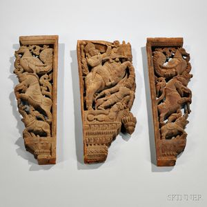 Three Carved Architectural Elements