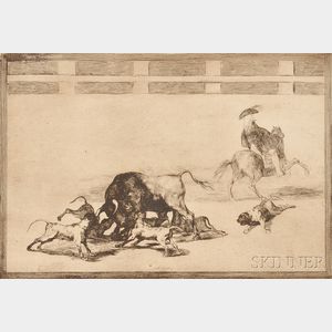 Francisco José de Goya y Lucientes (Spanish, 1746-1828) Echan Perros al Toro