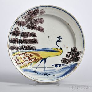 Polychrome-decorated Delft Plate