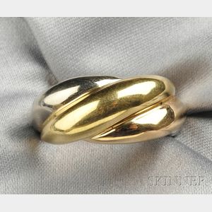18kt Tricolor Gold Ring, Cartier