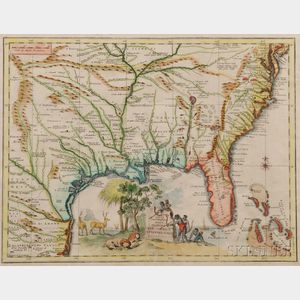 North America, Southeastern United States. Giambattista Albrizzi (1698-1777) Carta Geografica Della Florida nellAmerica Settentrionale