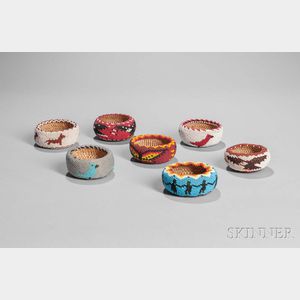 Seven Pictorial Beaded Baskets by Jinny Dick
