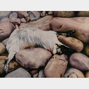 Tammy Ricker (American, 20th/21st Century) Sheep Dead on Rocks