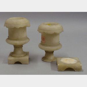 Pair of Small Alabaster Urns